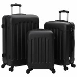 Set de valize 3 piese Carcasă rigidă Negru 20&quot; 24&quot; 28&quot; ABS