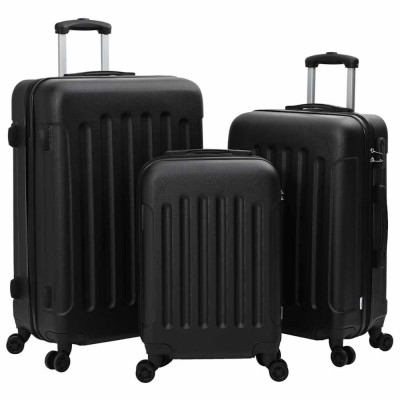 Set de valize 3 piese Carcasă rigidă Negru 20&amp;quot; 24&amp;quot; 28&amp;quot; ABS foto