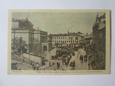 Bucuresti-Piata Teatrului/Calea Victoriei,carte post.ocupatia germana 1917-1918 foto