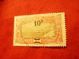 Timbru Cote Francaise de Somalis 1923 supratipar 10f/5fr , stampilat