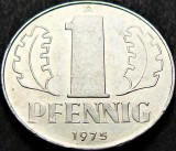 Moneda 1 PFENNIG - RD GERMANA / Germania Democrata, anul 1975 * cod 942 A