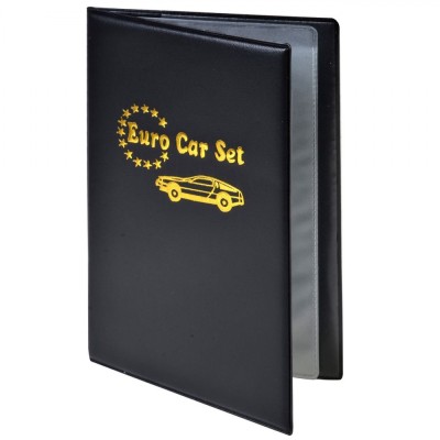 Husă Permis Auto, Euro Car Set, Piele Sintetică, Negru, 18x11.5cm foto