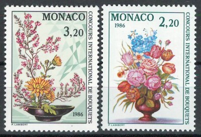 Monaco 1985 Mi 1718/19 MNH - Concurs int de legături de flori, Monte Carlo foto
