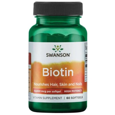 Biotin 10 miligrame 60 capsule Swanson foto