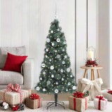 VidaXL Bradul de Crăciun artificial pre-luminat cu set de bile 150 cm 3396158