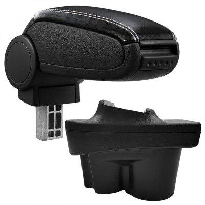 Cotieră pentru Opel Corsa E (09.2014-) negru piele ecologica cu cusatura alba () foto