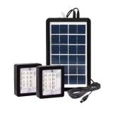 Sistem Iluminat Solar Gradina 2 Proiectoare LED 1200lm, Acumulator 3600mAh, Cablu USB Multi, IP67