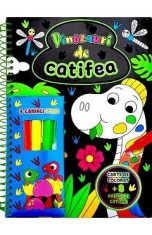 Dinozauri de catifea. Carte de colorat + 3 carioci neon