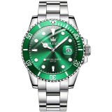Cumpara ieftin Ceas barbatesc Olevs CS1577, otel inoxidabil, argintiu, cadran verde