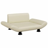 Cumpara ieftin Pat de caini, crem, 70x45x28 cm, piele ecologica