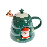 Cana verde cu capac si lingurita 450 ml