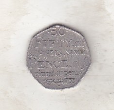 bnk mnd Anglia Marea Britanie 50 pence 2005 Johnson&#039;s Dictionary