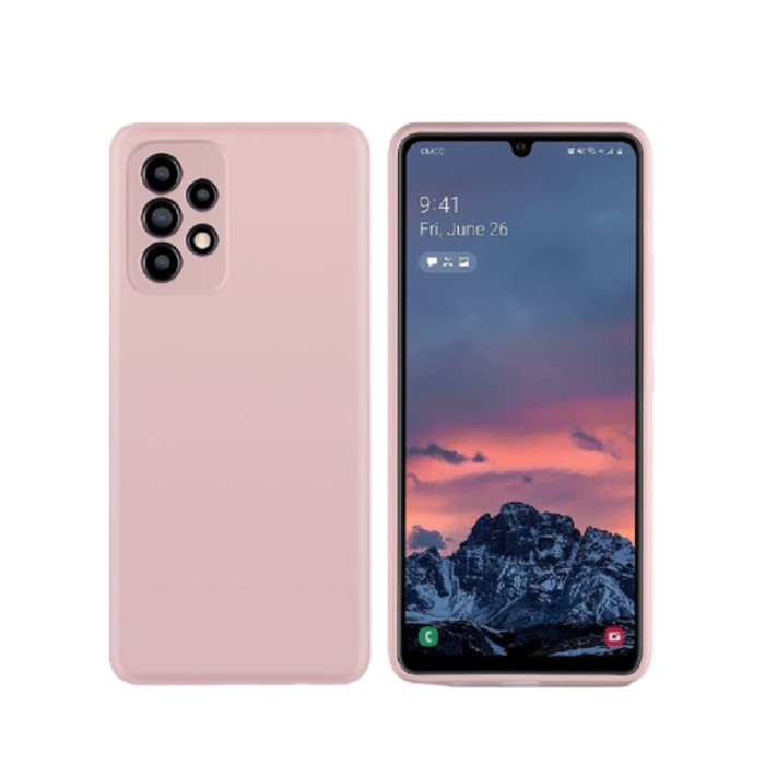 Husa silicon antisoc cu microfibra in interior compatibila cu samsung galaxy a53 5g roz