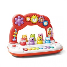 Jucarie educativa multifunctionala cu rotite,sunete, lumini si figurine colorate