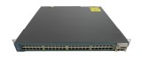 Switch Cisco WS-C3560E-48PD-S cu 48 de porturi RJ45 de 1 Gb, PoE, 2 porturi SFP de 1 Gb și 1 port CX4 de 10 Gb, cu urechi de montare &icirc;n rack