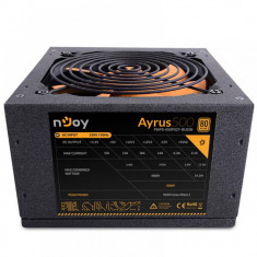 Sursa atx Njoy 500W, Ayrus 500, Eff 80%, 12V 2.3, ventilator 12mm, nivel zgomot 21dB, 1 x 4 + 4 pin ATX 12 V, 4 x sata, 2 x molex, 1 x 20 + 4 pin ATX, foto