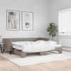 VidaXL Pat de zi cu extensie și saltele, gri taupe, 100x200 cm, textil 3196604