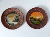 Lot 2 farfurii decorative vechi romanesti Coop mestesugareasca arta populara