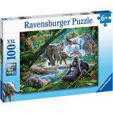 Puzzle 100 piese - Animale din Jungla | Ravensburger
