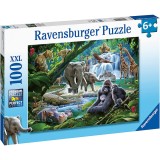 Puzzle 100 piese - Animale din Jungla | Ravensburger