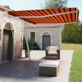 VidaXL Copertină autonomă retractabilă automat oranj&amp;maro 450x350 cm