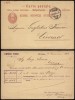 Switzerland 1882 Old postcard postal stationery Fluntern to Lovorno Italy DB.217