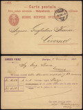 Switzerland 1882 Old postcard postal stationery Fluntern to Lovorno Italy DB.217