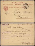 Switzerland 1882 Old postcard postal stationery Fluntern to Lovorno Italy DB.217