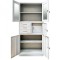 Dulap metalic Premium Asamblat usi sticla cu 3 rafturi, 3 sertare si seif 900x400x1800 mm (LxlxH), 50 kg/polita, PLUS