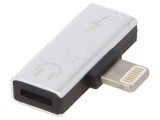 Adaptor Apple Lightning Dual Soclu x2, Mufă Lightning