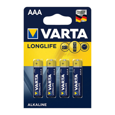 Set 4 baterii alcaline LR03, Varta Longlife AAA, 1.5V, in blister foto