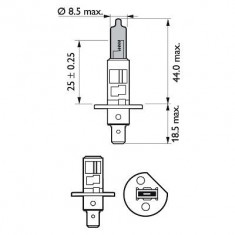 SET 2 BECURI FAR H1/W5W P14.5S 55W 12V WHITE VISION ULTRA PHILIPS 2869