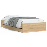 Cumpara ieftin Cadru de pat cu sertare stejar sonoma 90x190 cm lemn prelucrat