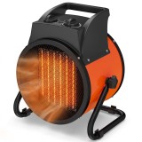 Outsunny &Icirc;ncălzitor Electric Ceramic PTC 5000W Termostat Reglabil 3 Moduri Unghi Reglabil Portabil pentru 48 m&sup2; Portocaliu | Aosom Romania
