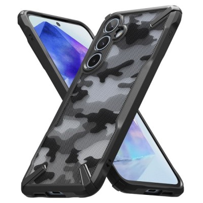 Husa pentru Samsung Galaxy A55 5G - Ringke Fusion X Design - Camo Black foto