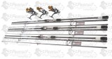 Set 3 Lansete 3,9m Carbon CU 3 Mulinete N5000 8 Rulmenti Si Bait Runner