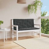 vidaXL Perne bancă de grădină 2 buc. negru carouri 120x50x7 cm textil