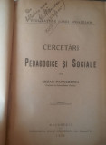 Cercetări pedagogice și sociale (Cezar Papacostea, 1925)