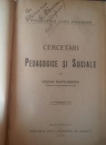 Cercetări pedagogice și sociale (Cezar Papacostea, 1925)