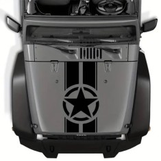 Sticker autoadeziv pentru vehicule Off Road, model &amp;quot;Army Star&amp;quot;, dimensiune 90 x 43 cm, culoare Neagra foto