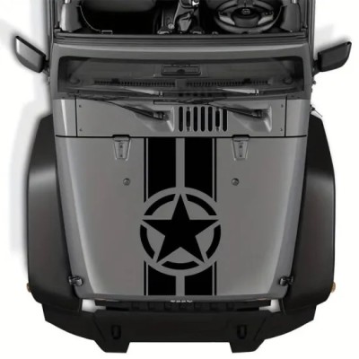 Sticker autoadeziv pentru vehicule Off Road, model &amp;quot;Army Star&amp;quot;, dimensiune 90 x 43 cm, culoare Neagra foto