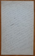 Manuscris Ilarie Voronca, o pagina scrisa olograf si semnata