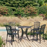 Cumpara ieftin Set mobilier bistro, 5 piese, negru, aluminiu turnat