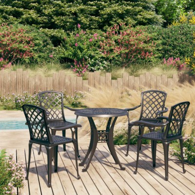 Gossi set mobilier bistro, 5 piese, negru, aluminiu turnat foto