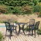 Gossi set mobilier bistro, 5 piese, negru, aluminiu turnat