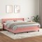 vidaXL Pat box spring cu saltea, roz, 160x200 cm, catifea 3130972