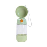 Sticla animale, flippy, portabila, pentru hrana si apa, din abs, 400 ml/182 ml, 25.5 x 8 x 9 cm, verde