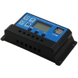 Controler pentru panou solar 10A cu 12V/24V, display LCD si 2 porturi USB, Oem