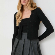 MAX&Co. cardigan și top culoarea negru, light