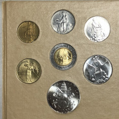 83 Vatican set lire 1000 ag, 500, 200, 100, 50, 20, 10 1986 UNC Giovani Paolo II foto